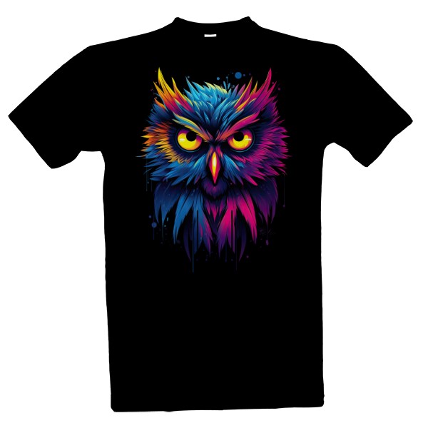 Tričko s potiskem Barevná sova