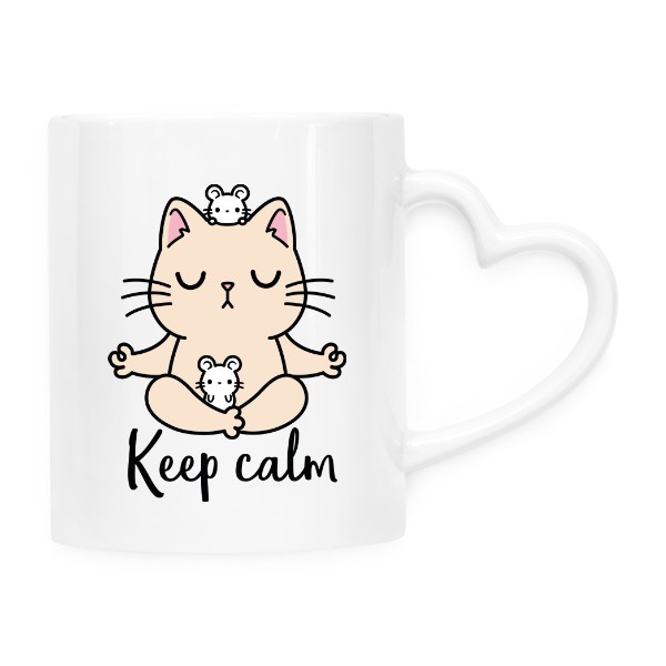 Hrnek srdce s potiskem Keep calm
