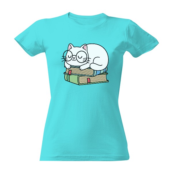 Tričko s potiskem Kočka knihovnice