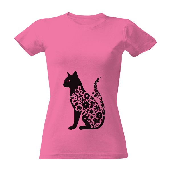 Tričko s potiskem Květinová kočka