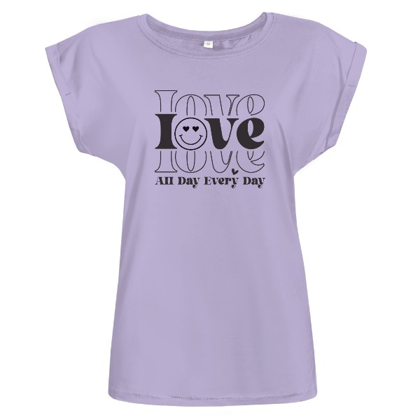 Tričko s potiskem Láska po celý den a každý den