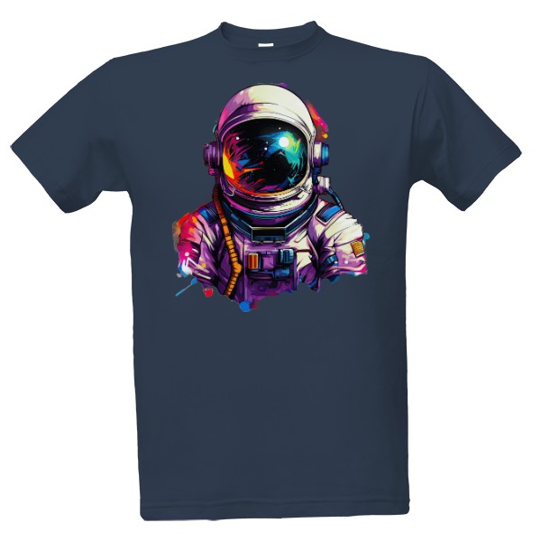 Tričko s potiskem Probarvený kosmonaut