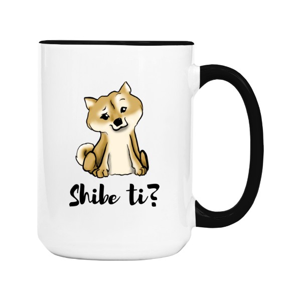Hrnek velký barevný s potiskem Shiba inu vtipný hrnek