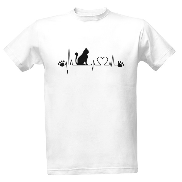 Tričko s potiskem Tlukot srdce kočky