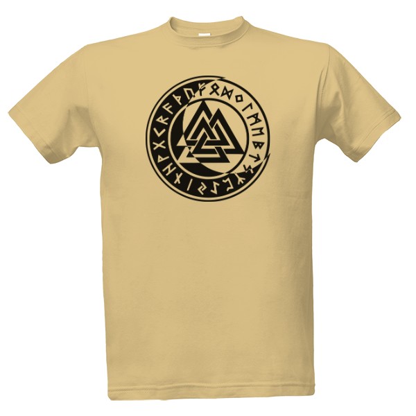 Tričko s potiskem Valknut uzel s runami