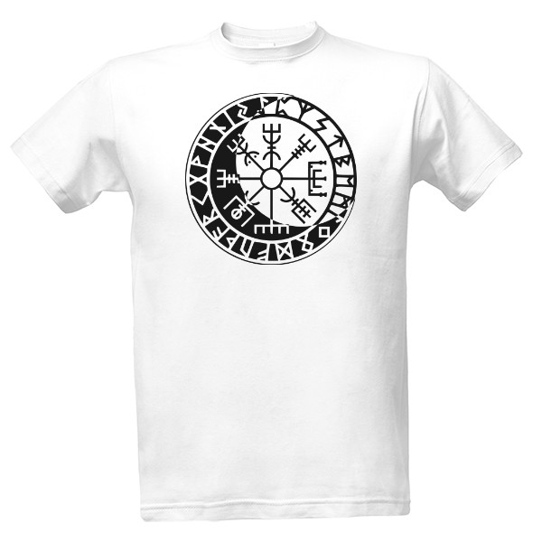 Tričko s potiskem Vegvisir vikingský kompas